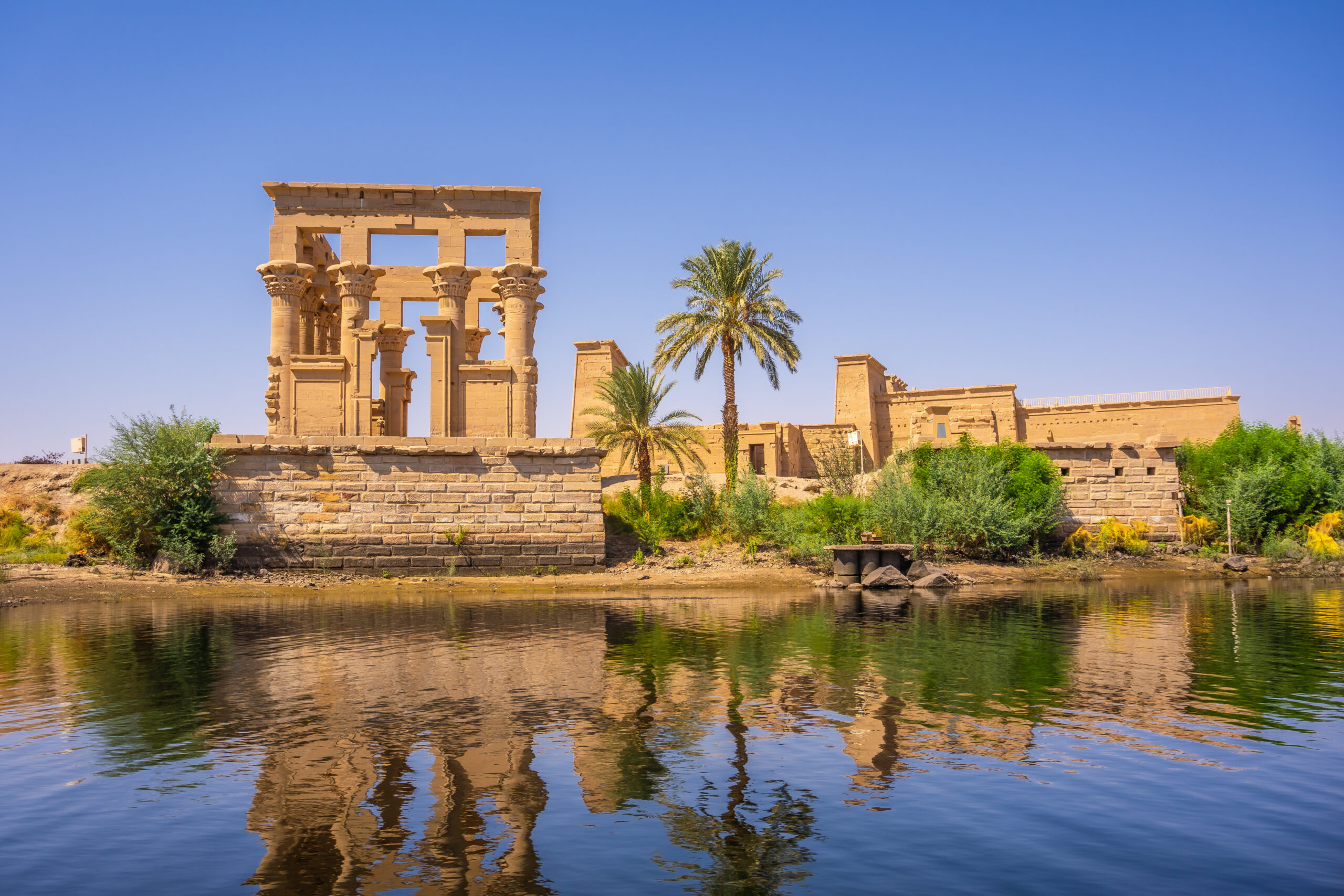 The beautiful temple of Philae and the Greco-Roman buildings see